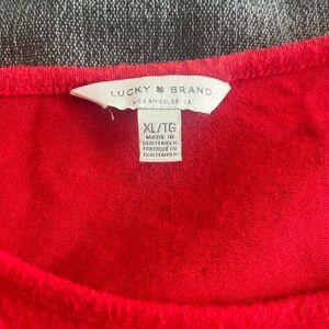 Lucky brand super soft red holiday long sleeve size xl